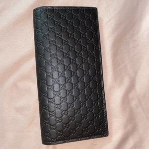 New Gucci Unisex Micro Brown Leather Wallet